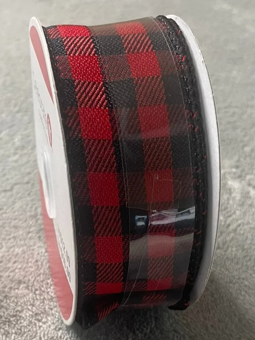 Celebrate It Red Black Buffalo Check Wired Ribbon 1.5in x 30ft Christmas NWT